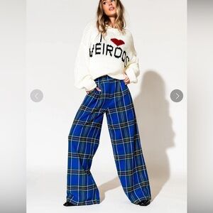 Dressed in LALA Blue Plaid Trousers